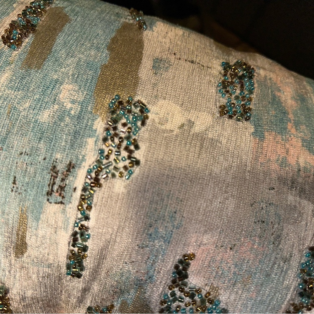 Artistic Accents Elegant Beaded Accent Decorative Pillow - Picture 5 of 9